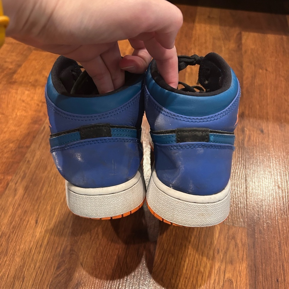 Air Jordan 1 mid grade school size 6.5 racer blue green abyss and black - Picture 5 of 11